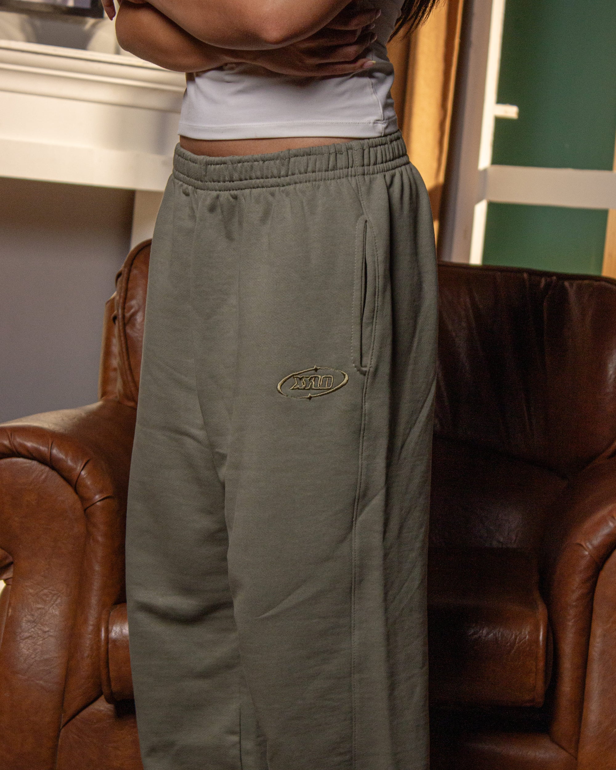 Olive Baggy Motion Sweatpants
