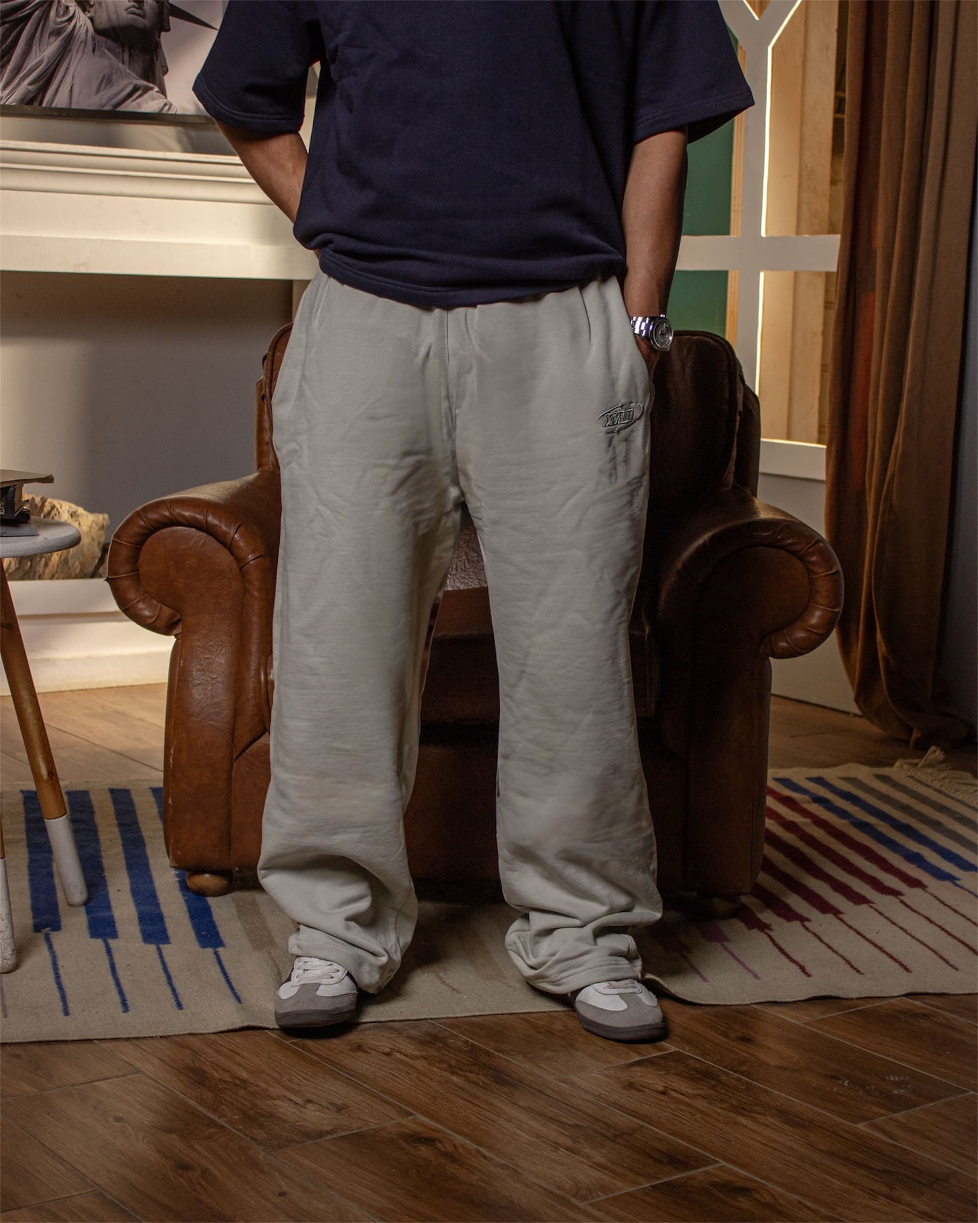 Light Grey Baggy Motion Sweatpants