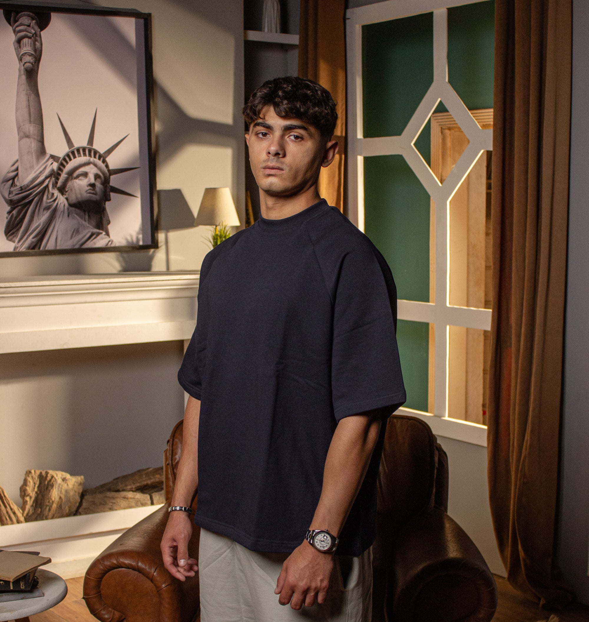 Navy Blue Oversized T-Shirt