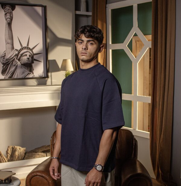 Navy Blue Oversized T-Shirt - Image 2