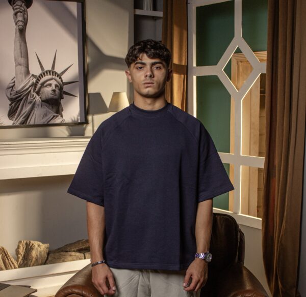 Navy Blue Oversized T-Shirt - Image 3